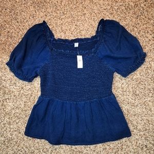Old Navy Blue Ruffle Sleeves Top Size M
